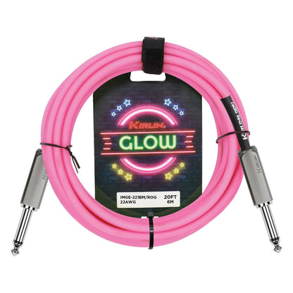 Kirlin 20ft Glow Instrument Cable - Rose Glow