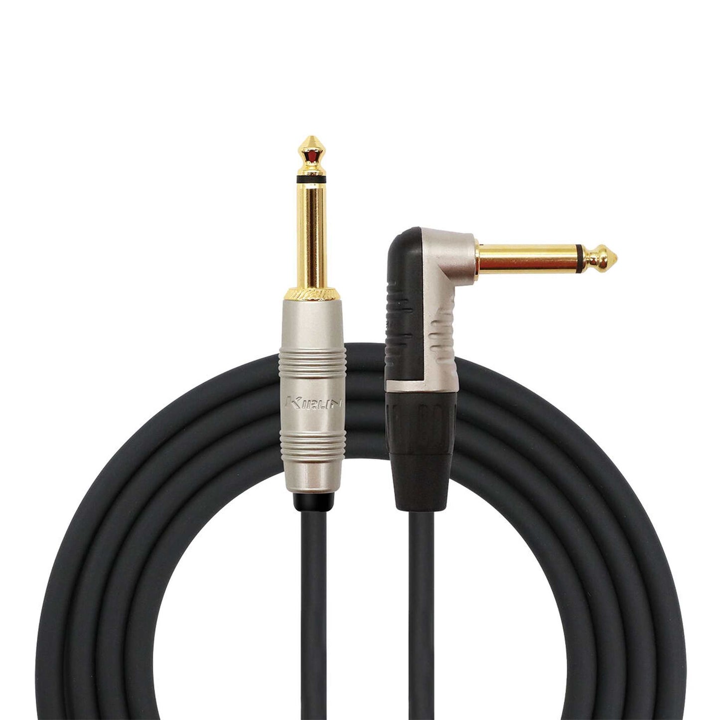 Kirlin 10FT Silent Plug Instrument Cable RA to Straight Black