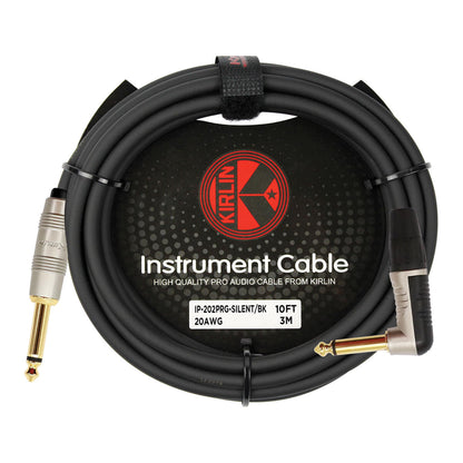 Kirlin 20ft Silent Plug Instrument Cable RA to Straight - Black