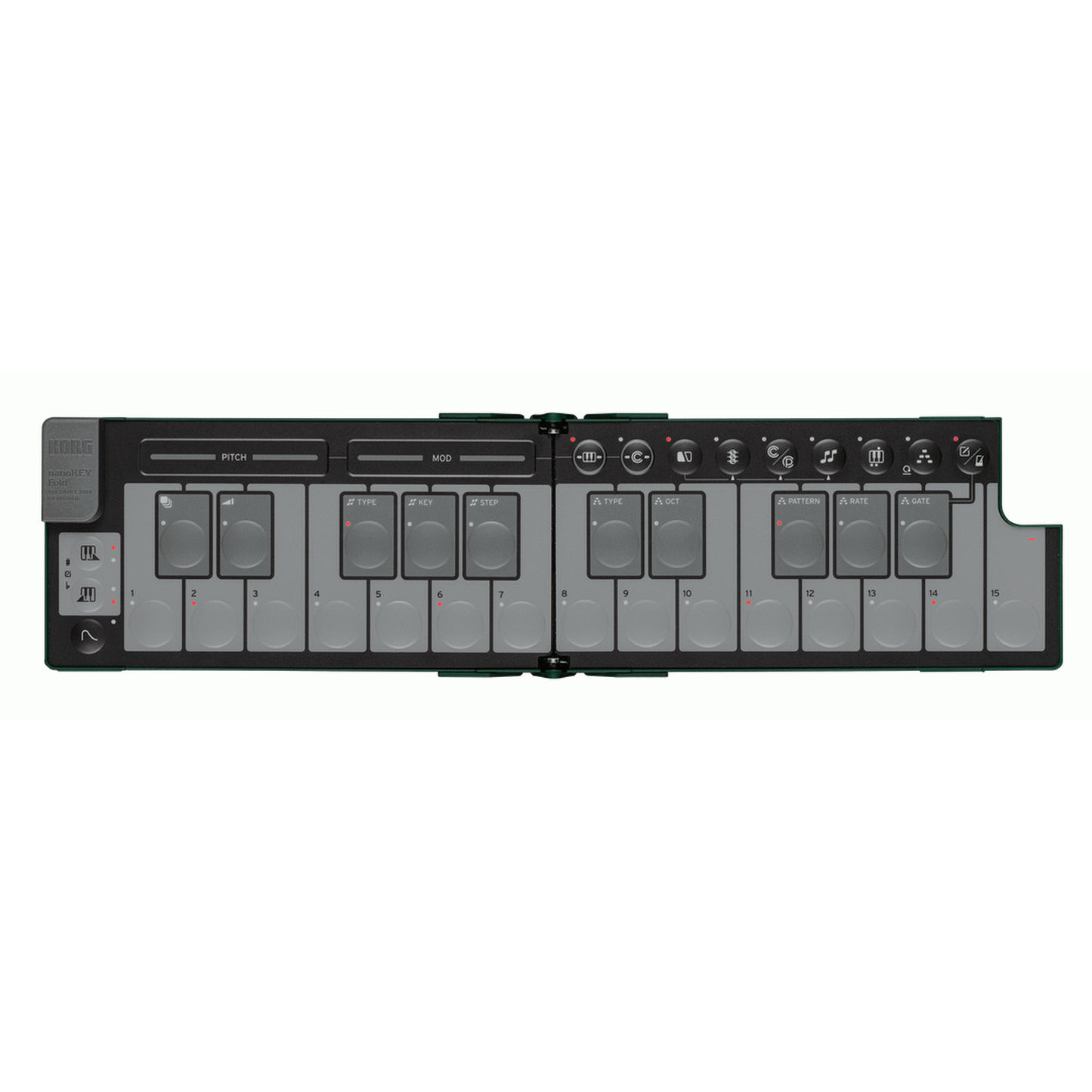 Korg nanoKEY Fold 25-Key Foldable MIDI Keyboard - Alpine Green - MIDI - [shop-name]