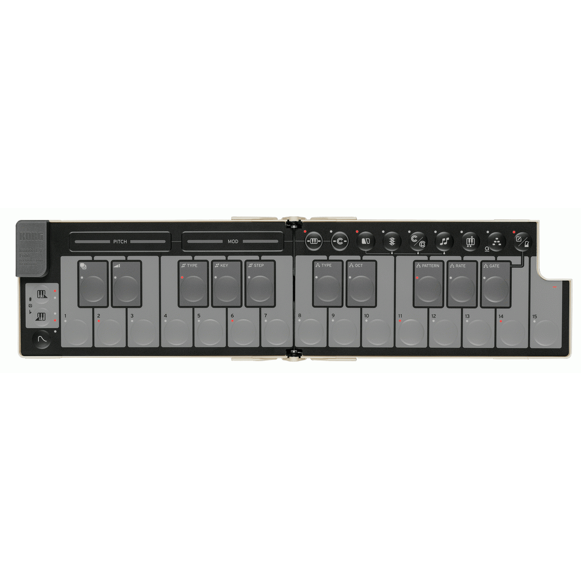 Korg nanoKEY Fold 25-Key Foldable MIDI Keyboard - Sand Beige - MIDI - [shop-name]