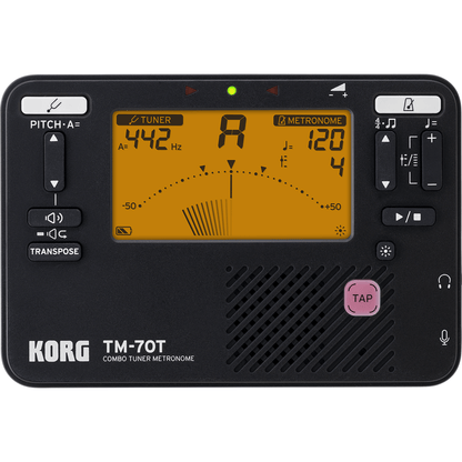 Korg TM70 Tuner Metronome w/Contact Mic - Black - TUNER - [shop-name]