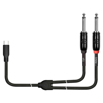 Kirlin 6ft USB C Cable to 2 x 1/4" Mono (Tip Ring)