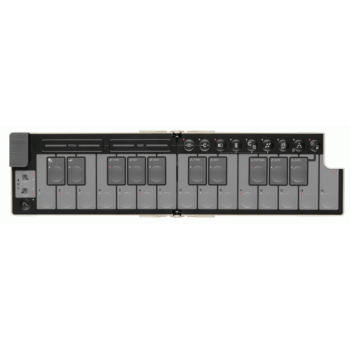 Korg nanoKEY Fold 25-Key Foldable MIDI Keyboard - Sand Beige from Joondalup Music Centre
