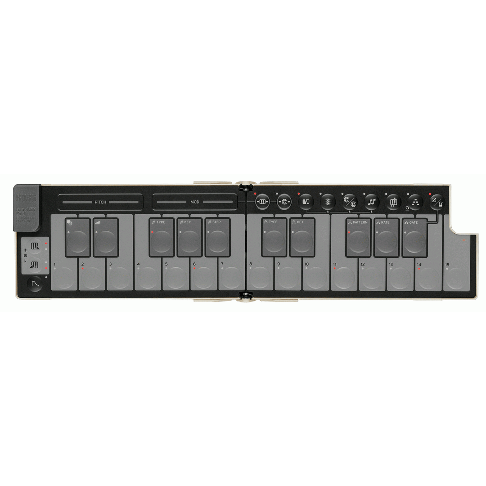 Korg nanoKEY Fold 25-Key Foldable MIDI Keyboard - Sand Beige from Joondalup Music Centre