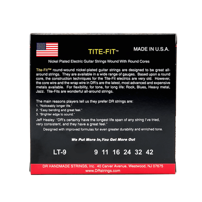 DR Tite-Fit Nickel Plated Electric Guitar Strings 9-42
