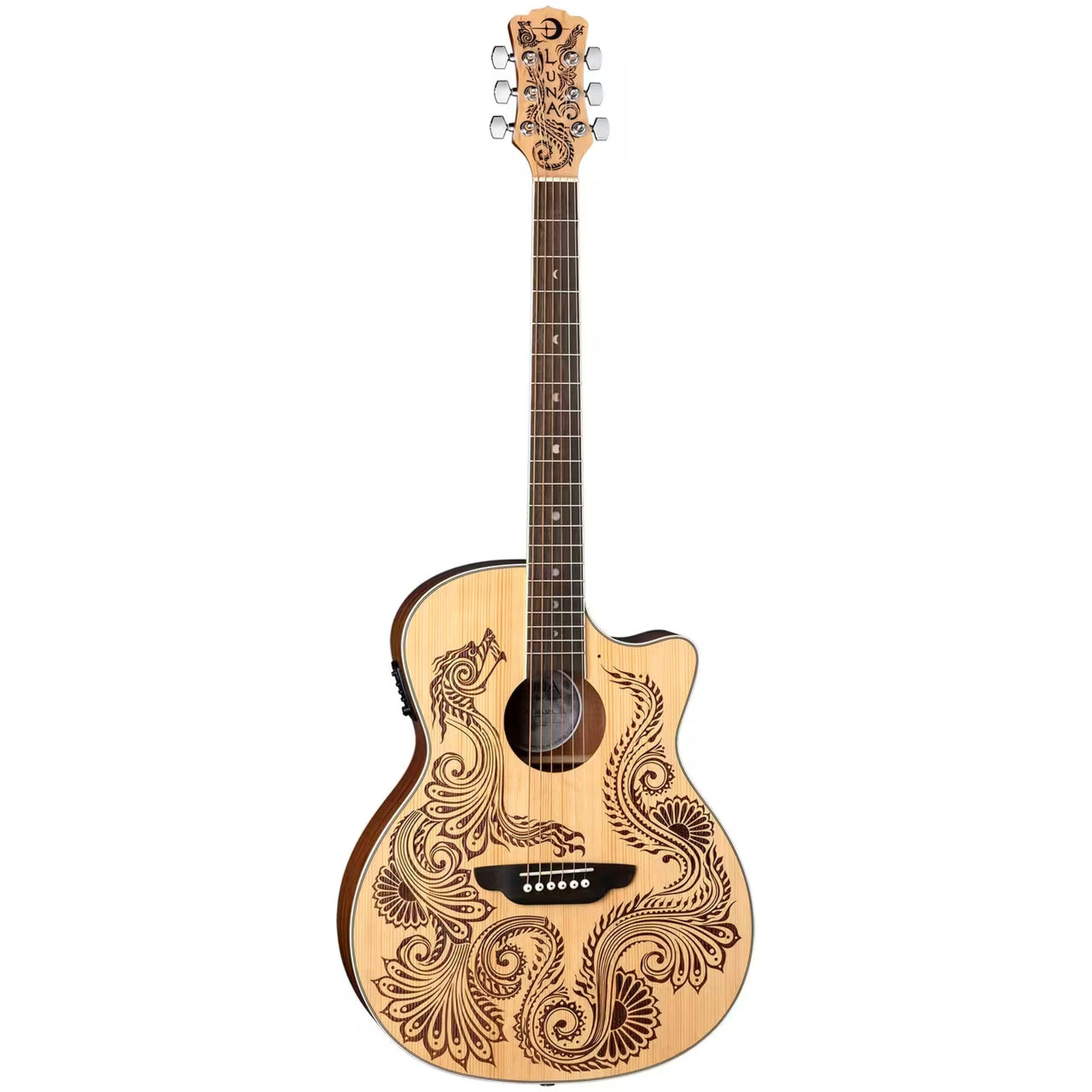 Luna Henna Dragon Electric Acoustic Guitar from Joondalup Music Centre