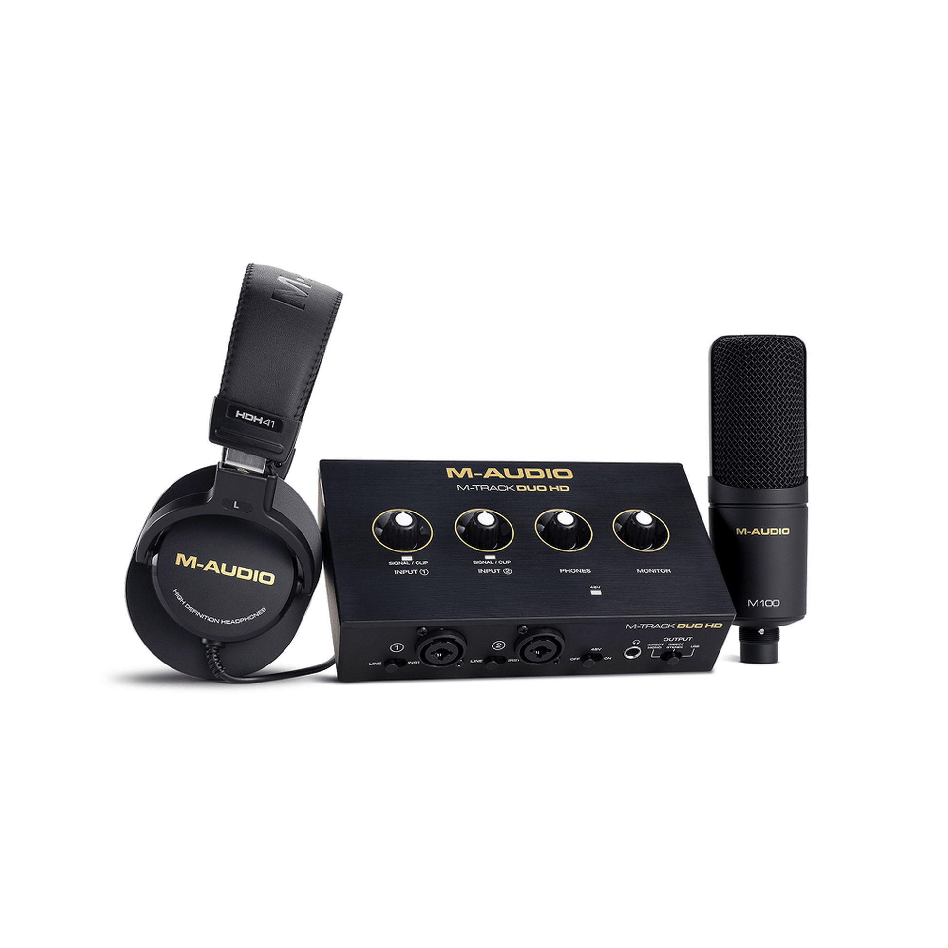 M-Audio M Track DUO HD Recording Pack w/Mic & H/Phones from Joondalup Music Centre
