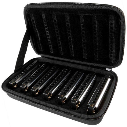 Hohner 7-Pce Bluesband Harmonica Set - Keys A, Bb, C, D, E, F, G