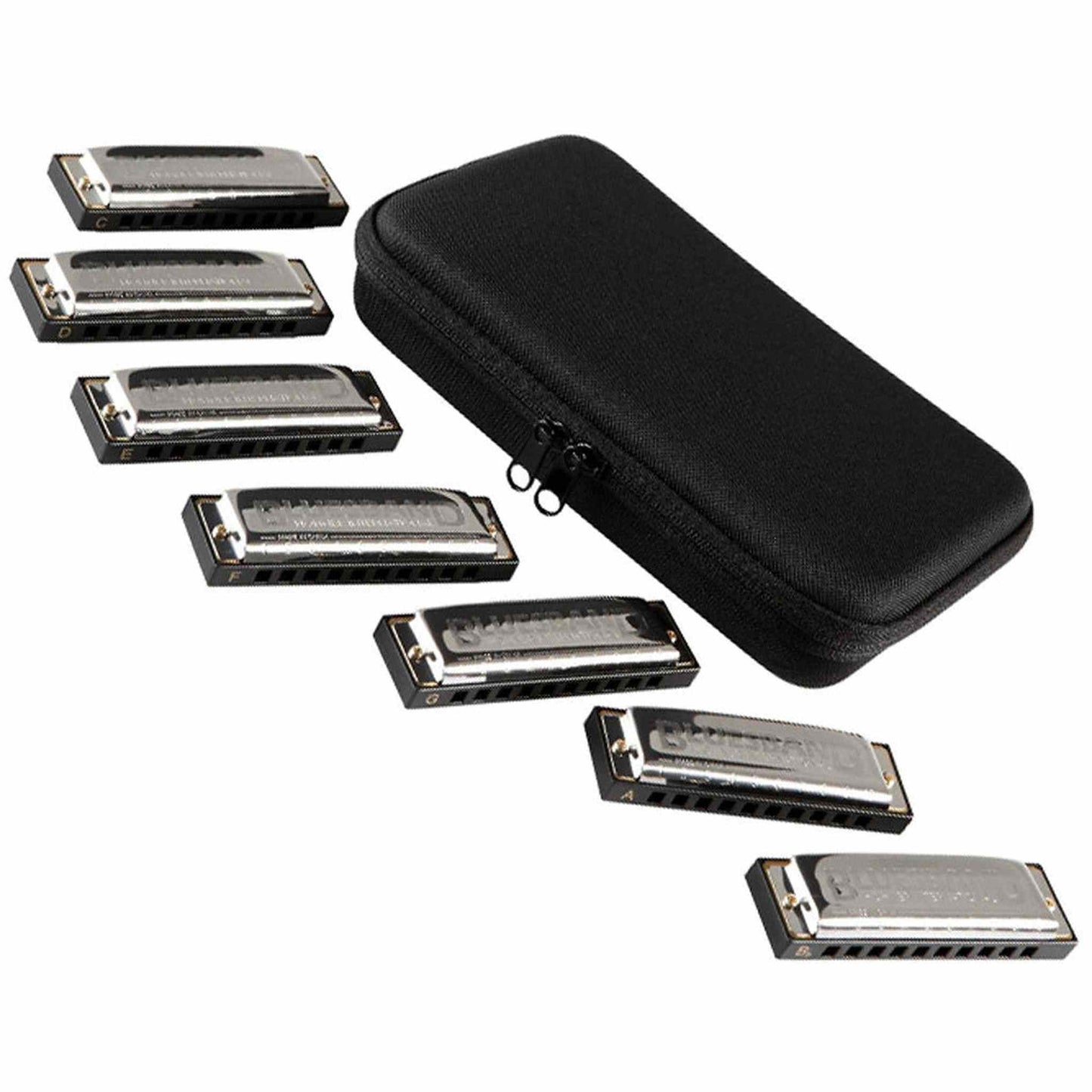 Hohner 7-Pce Bluesband Harmonica Set - Keys A, Bb, C, D, E, F, G