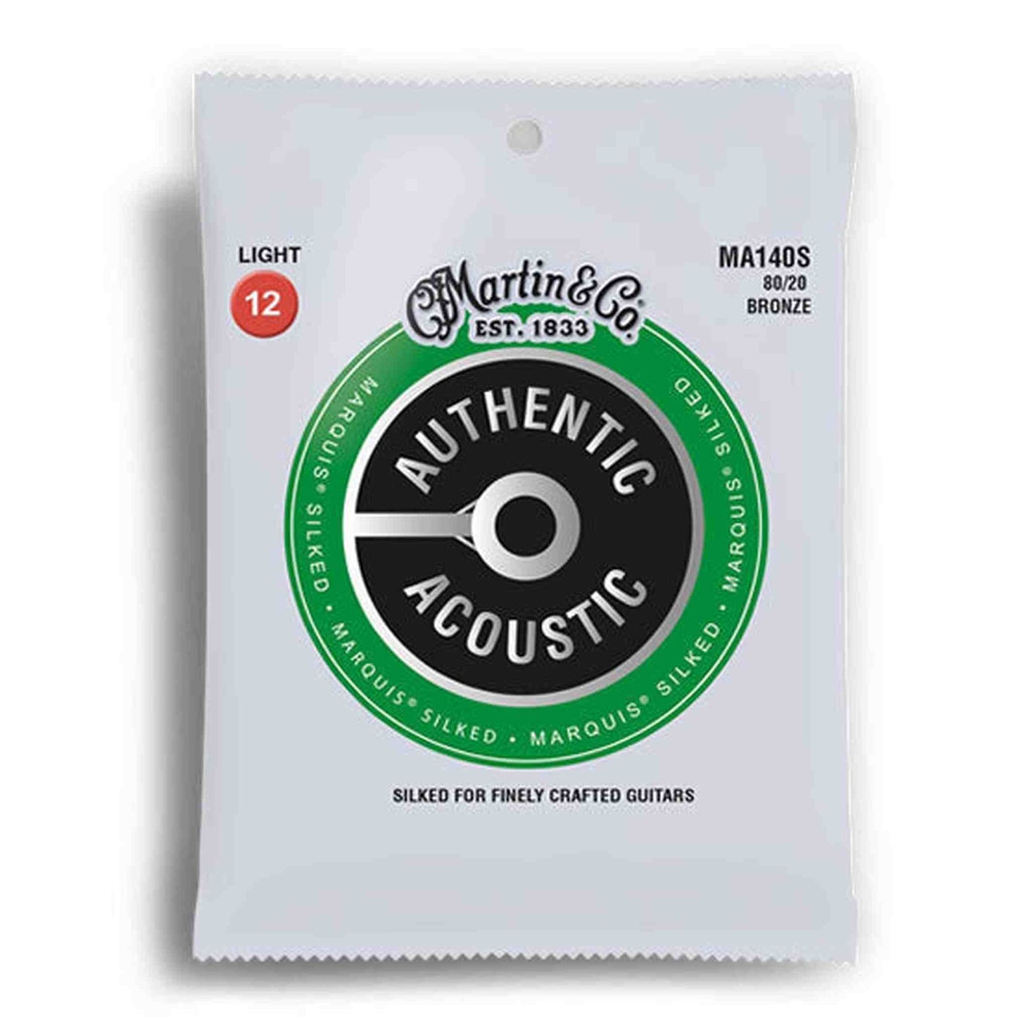 Martin Authentic Acoustic Marquis Silked 80/20 Bronze Light Guitar String Set - 12-54