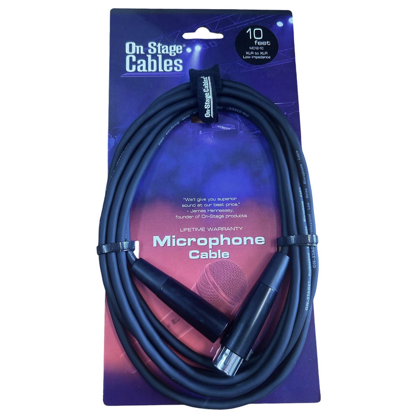 On-Stage 10ft Microphone Cable - XLR Male - XLR Female