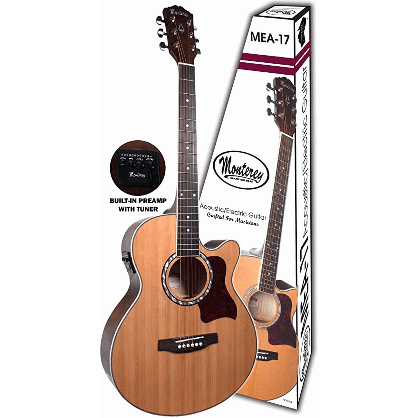 Monterey MEA-17N Acoustic Guitar - Natural - Joondalup Music Centre