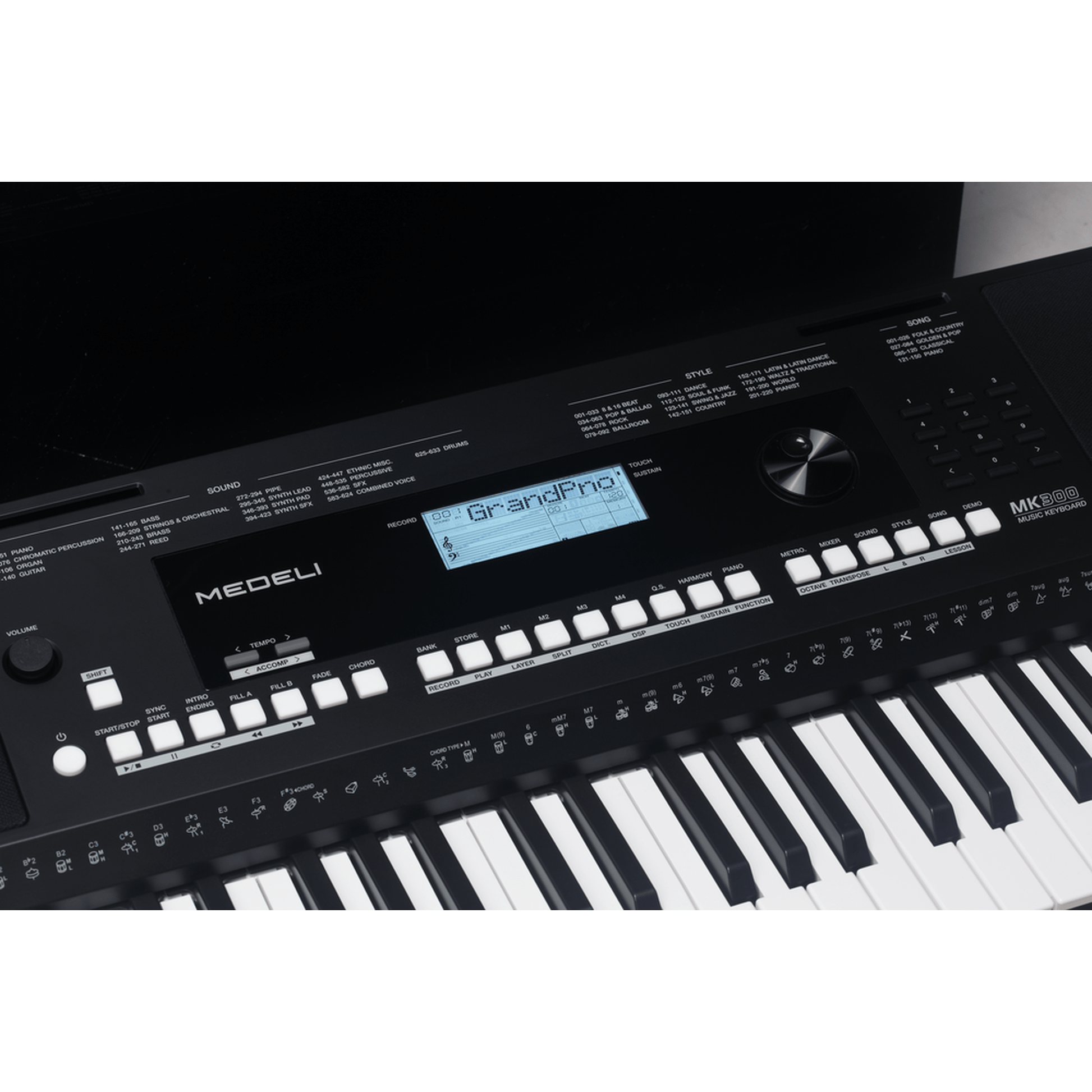 Medeli MK300 61 Keys Portable Keyboard close up
