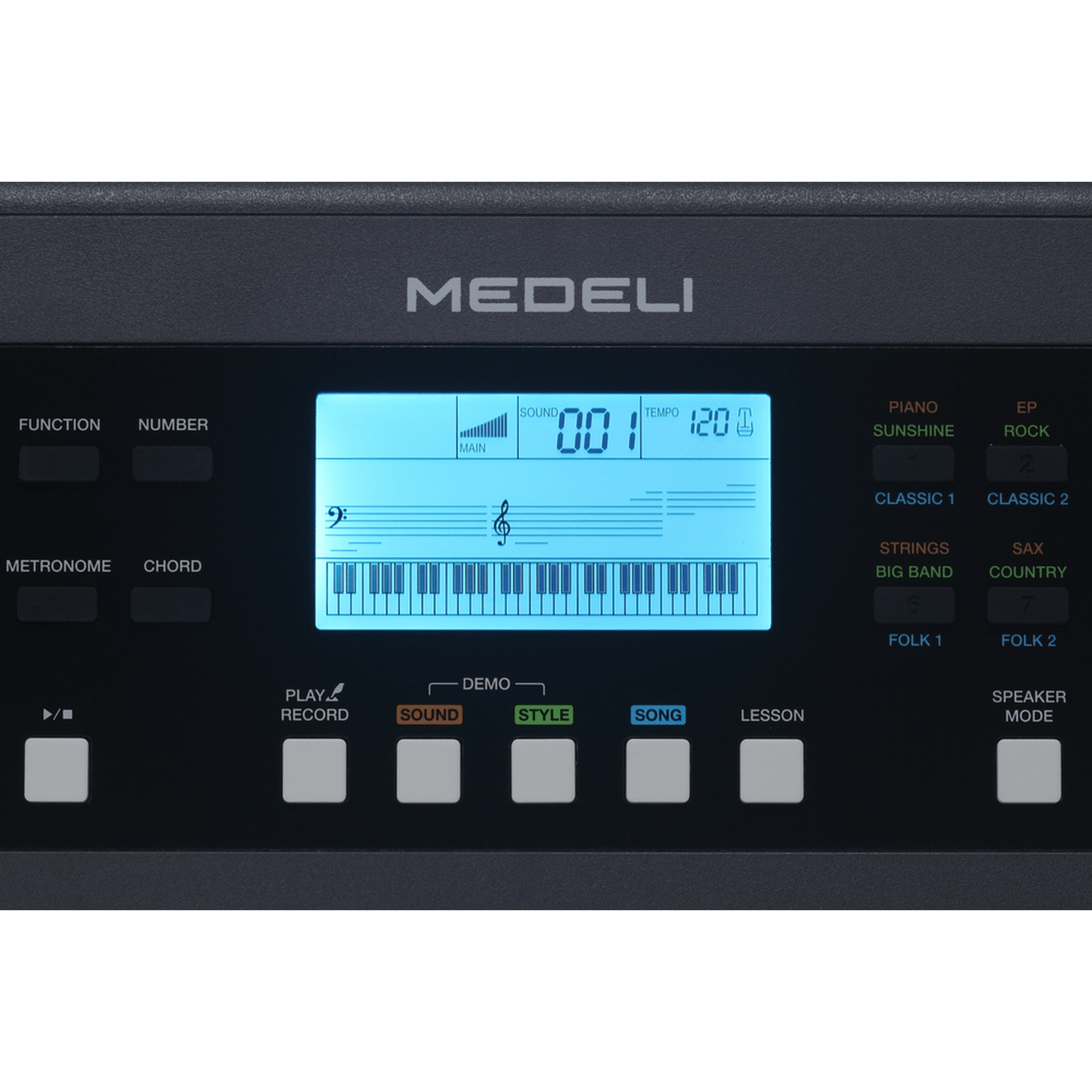 Medeli MK61 61 Key Portable Keyboard Screen