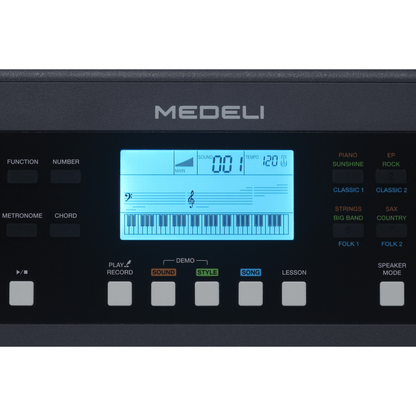 Medeli MK61 61 Key Portable Keyboard Screen