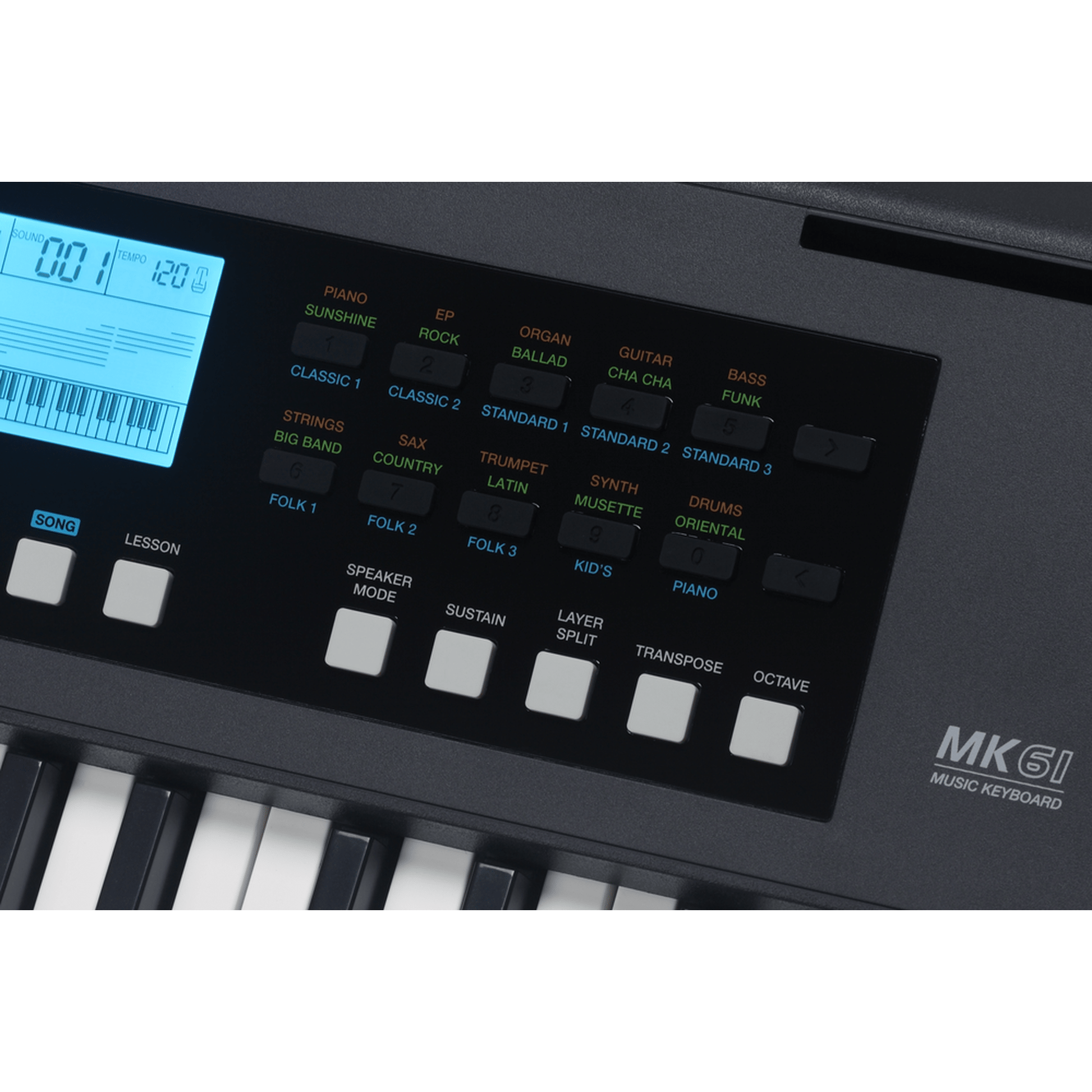 Medeli MK61 61 Key Portable Keyboard closeup