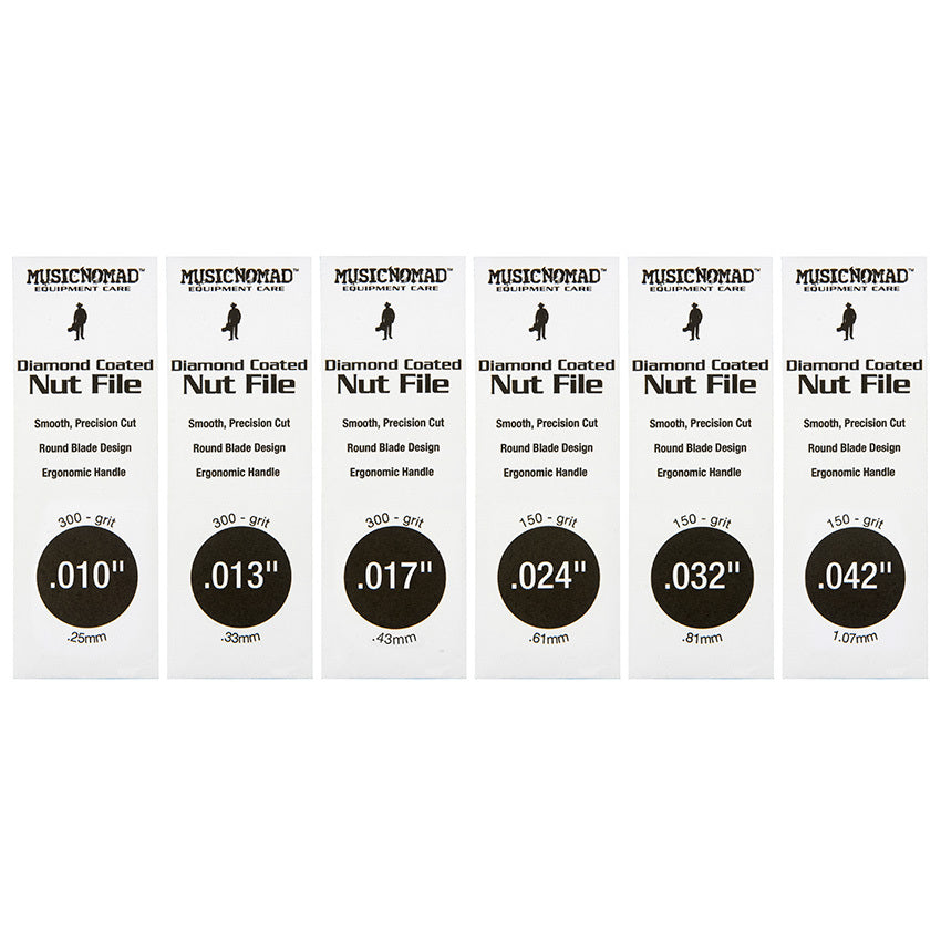 Music Nomad Electric Guitar Diamond Coated Nut File Set - Super Light Strings (6-Pce)