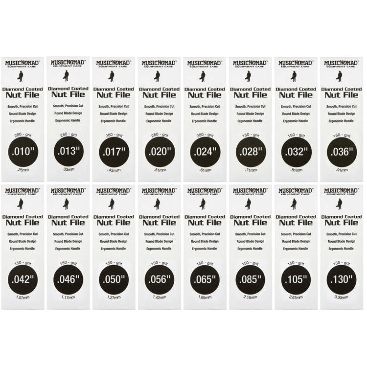 Music Nomad Diamond Coated Nut File Complete Shop Set (16-Pce)