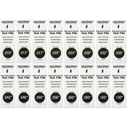 Music Nomad Diamond Coated Nut File Complete Shop Set (16-Pce)