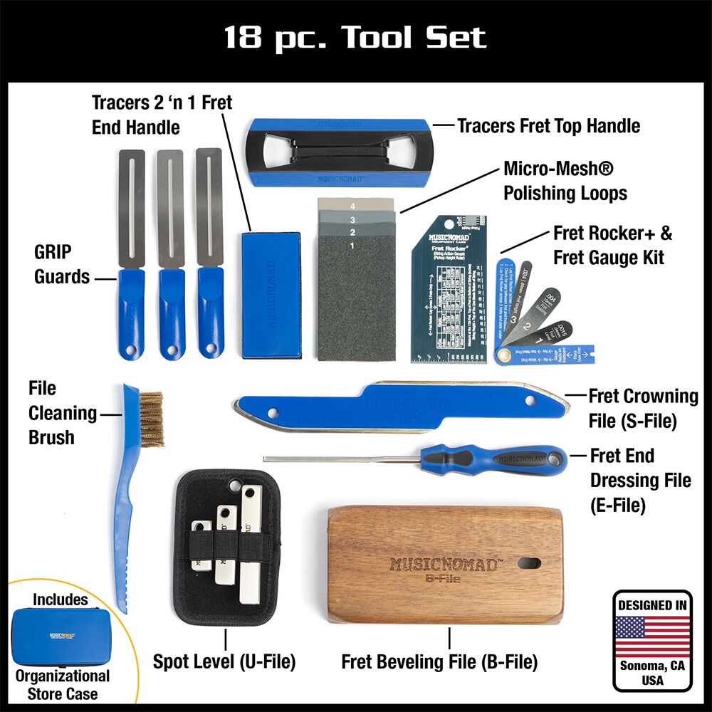 Music Nomad Premium Guitar Tech Fret Tool Set (18-Pce)
