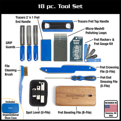 Music Nomad Premium Guitar Tech Fret Tool Set (18-Pce)