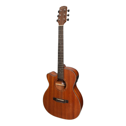 Martinez 'Natural Series' Left Handed Solid Top Acoustic Guitar  - Mahogany