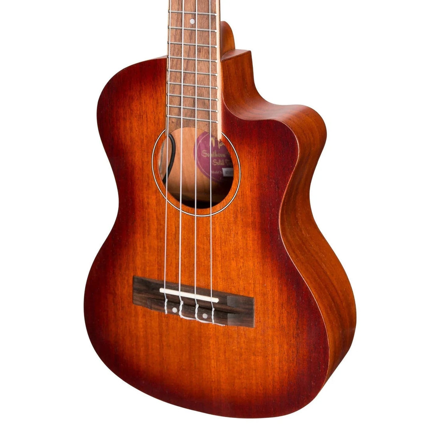 Martinez 'Southern Belle 6 Series' Mahogany Solid Top Tenor Ukulele W/Case - Sunburst - UKULELE - [shop-name]