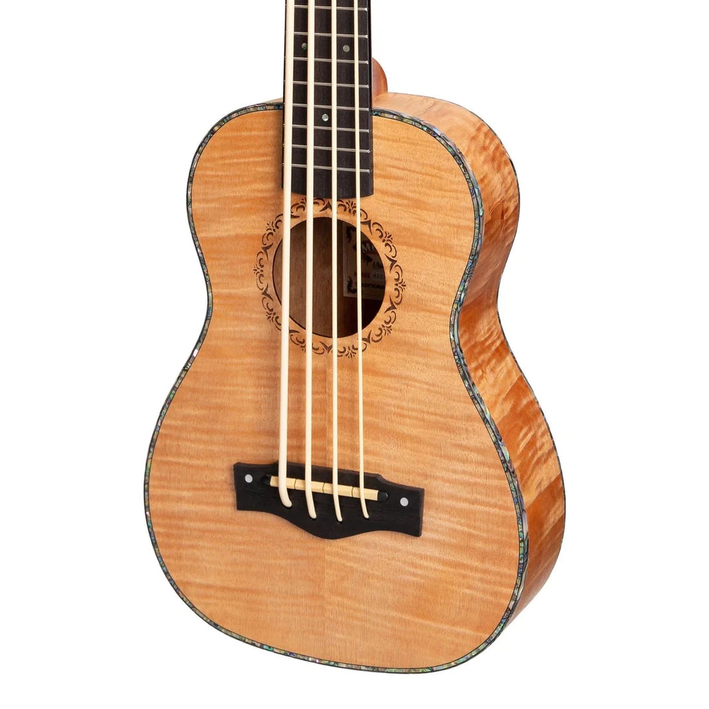 Mojo Flamed Okoume 30" Electric Bass Ukulele - Natural Flamed Okoume