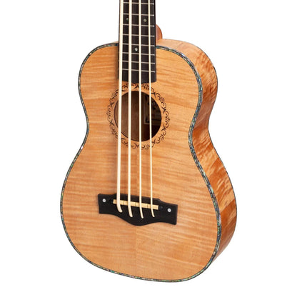 Mojo Flamed Okoume 30" Electric Bass Ukulele - Natural Flamed Okoume