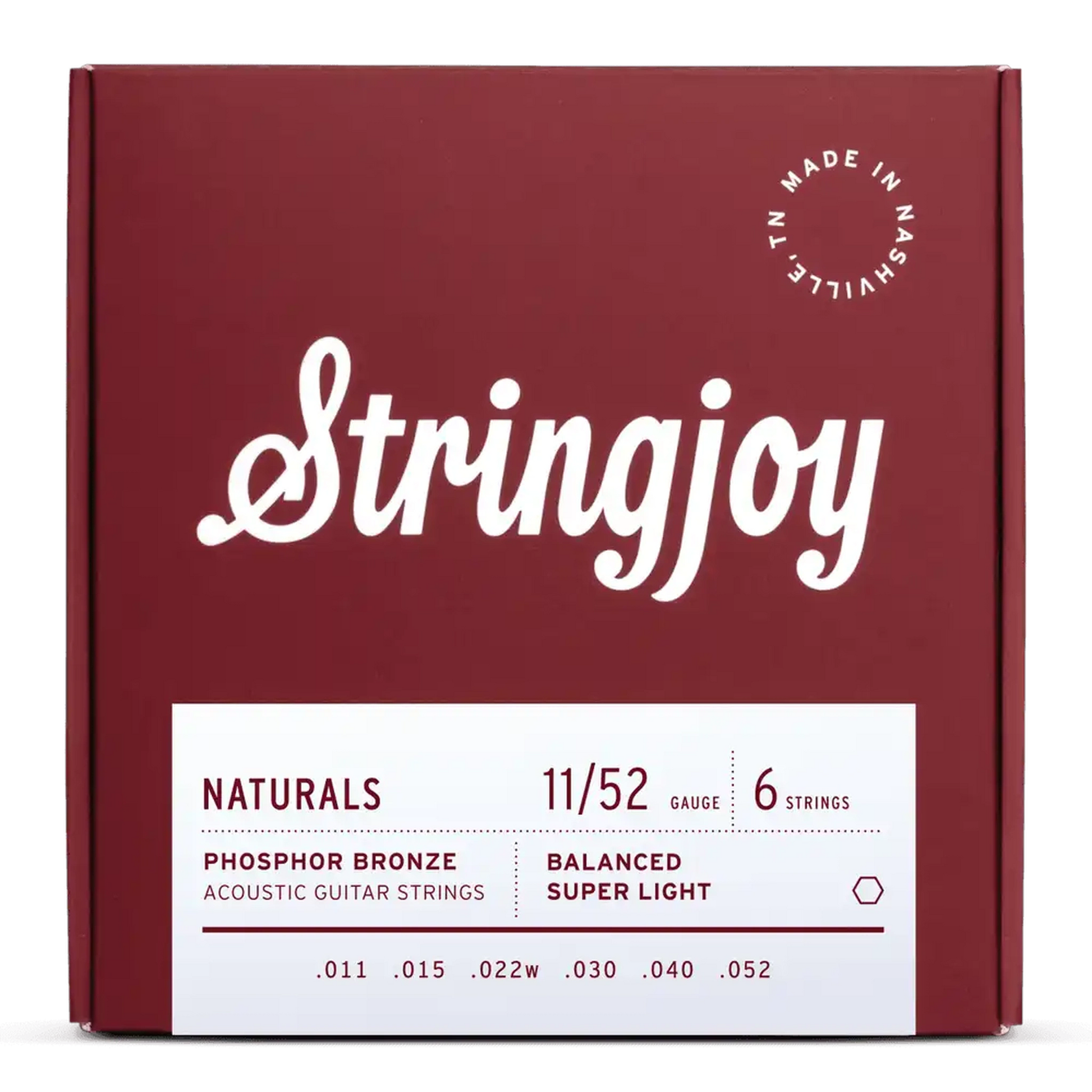 Stringjoy Naturals Super Light Gauge (11-52) Phosphor Bronze Acoustic Guitar Strings - STRINGS - [shop-name]