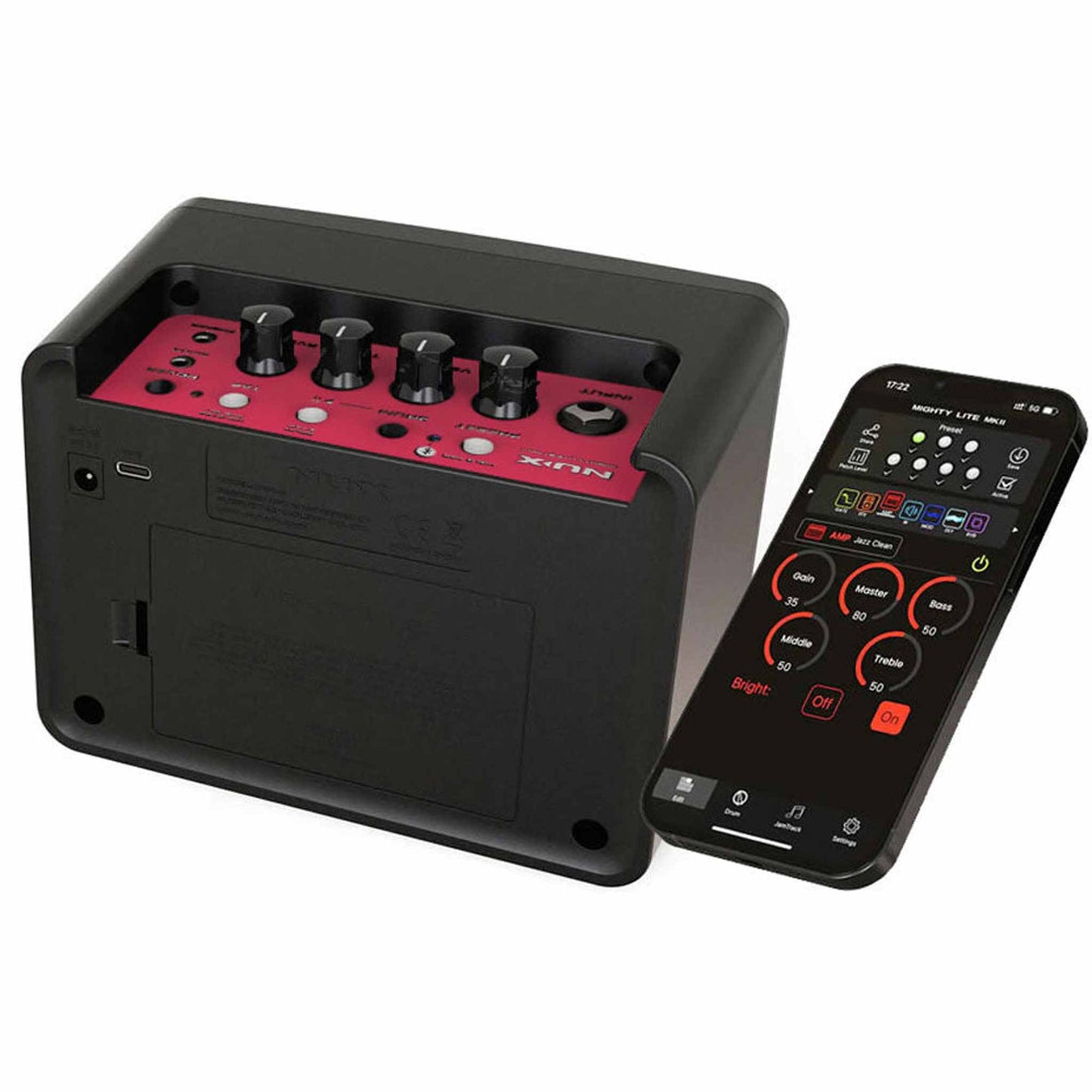 NU-X Mighty Lite BT MKII Portable Guitar Amplifier - Dark Gray