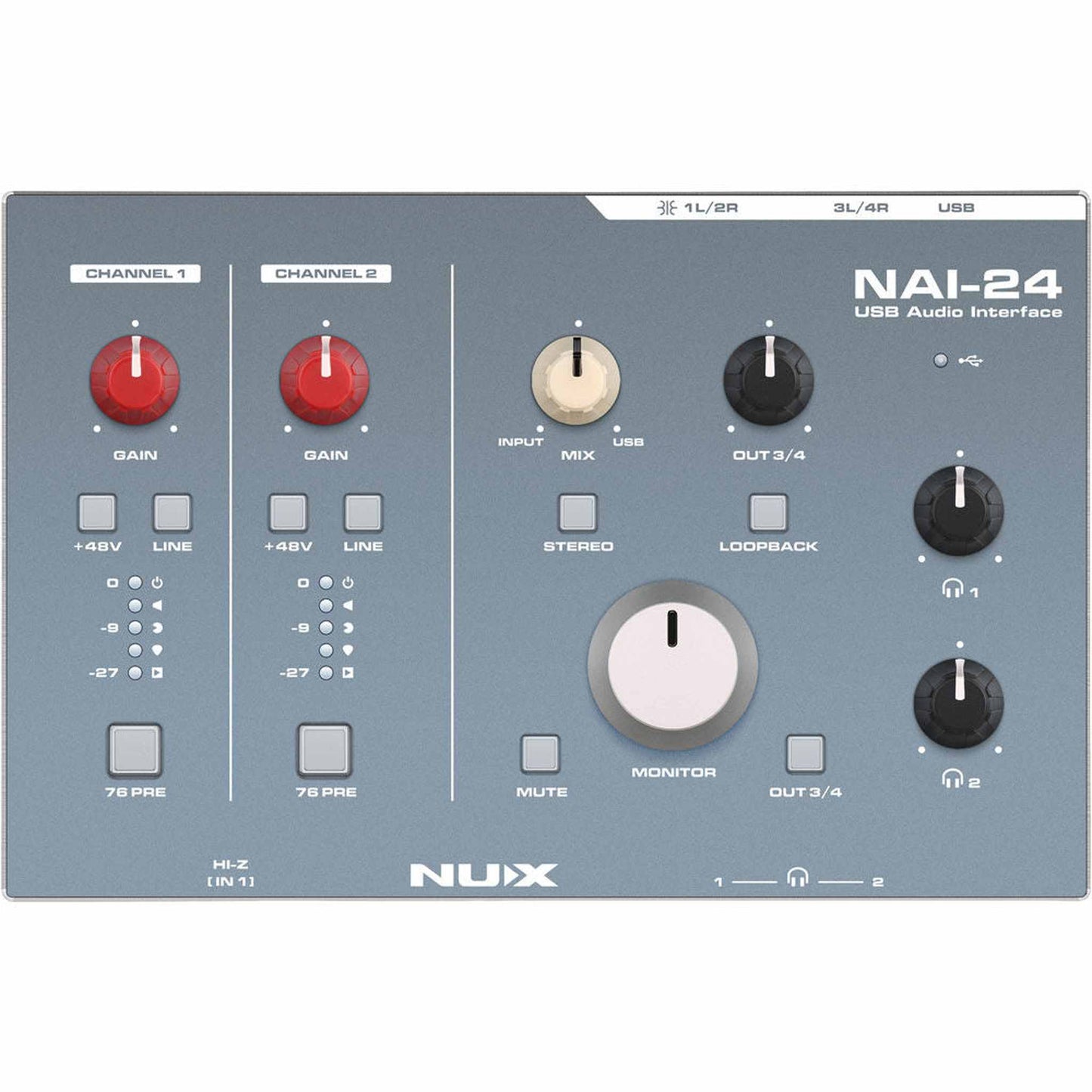 NU-X NAI-24 Professional 2x4, 32-Bit/192kHz USB Audio Interface