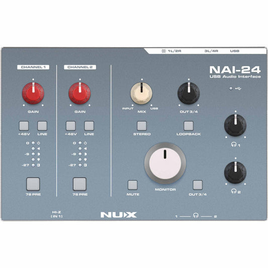 NU-X NAI-24 Professional 2x4, 32-Bit/192kHz USB Audio Interface top
