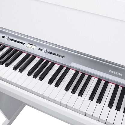 NU-X NCK-330 Upright 88-Key Digital Piano - White close up