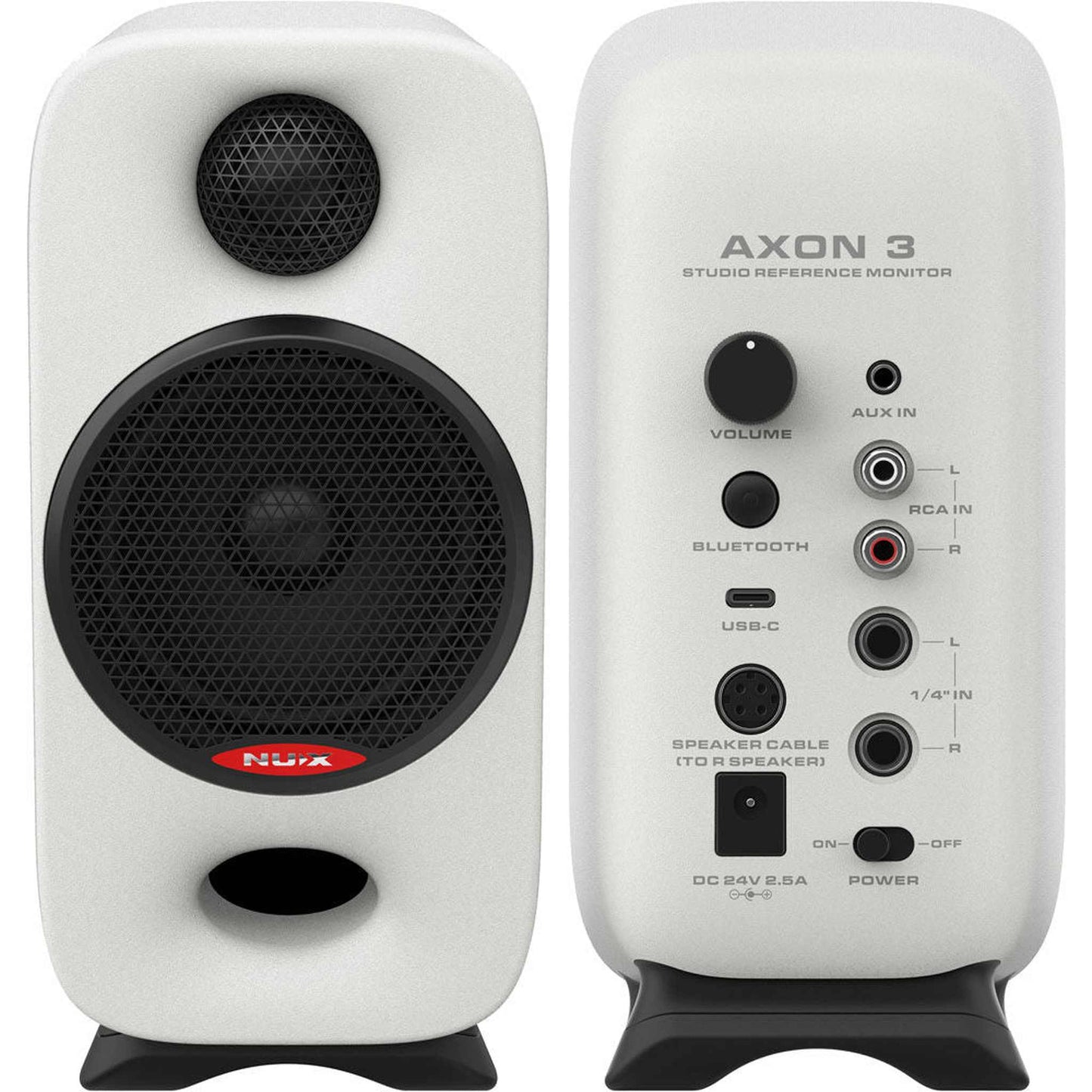 NU-X Axon 3 Studio Reference Monitor Speakers - White