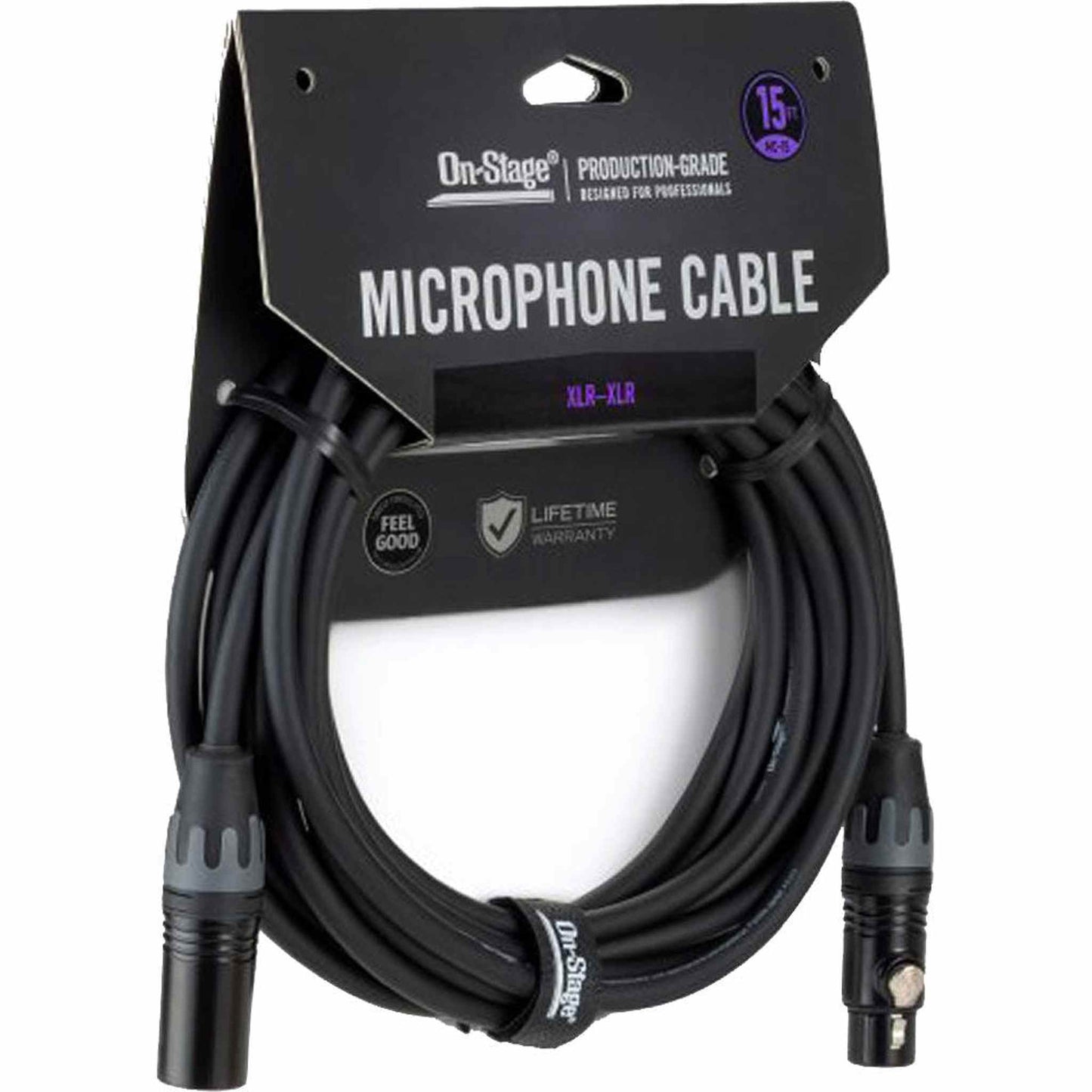 On Stage 15ft Production-Grade Microphone Cable (XLR Male - XLR Female)