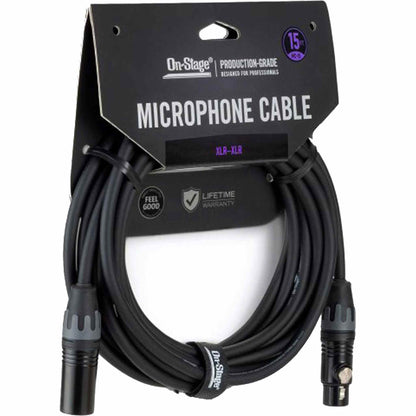On Stage 15ft Production-Grade Microphone Cable (XLR Male - XLR Female)