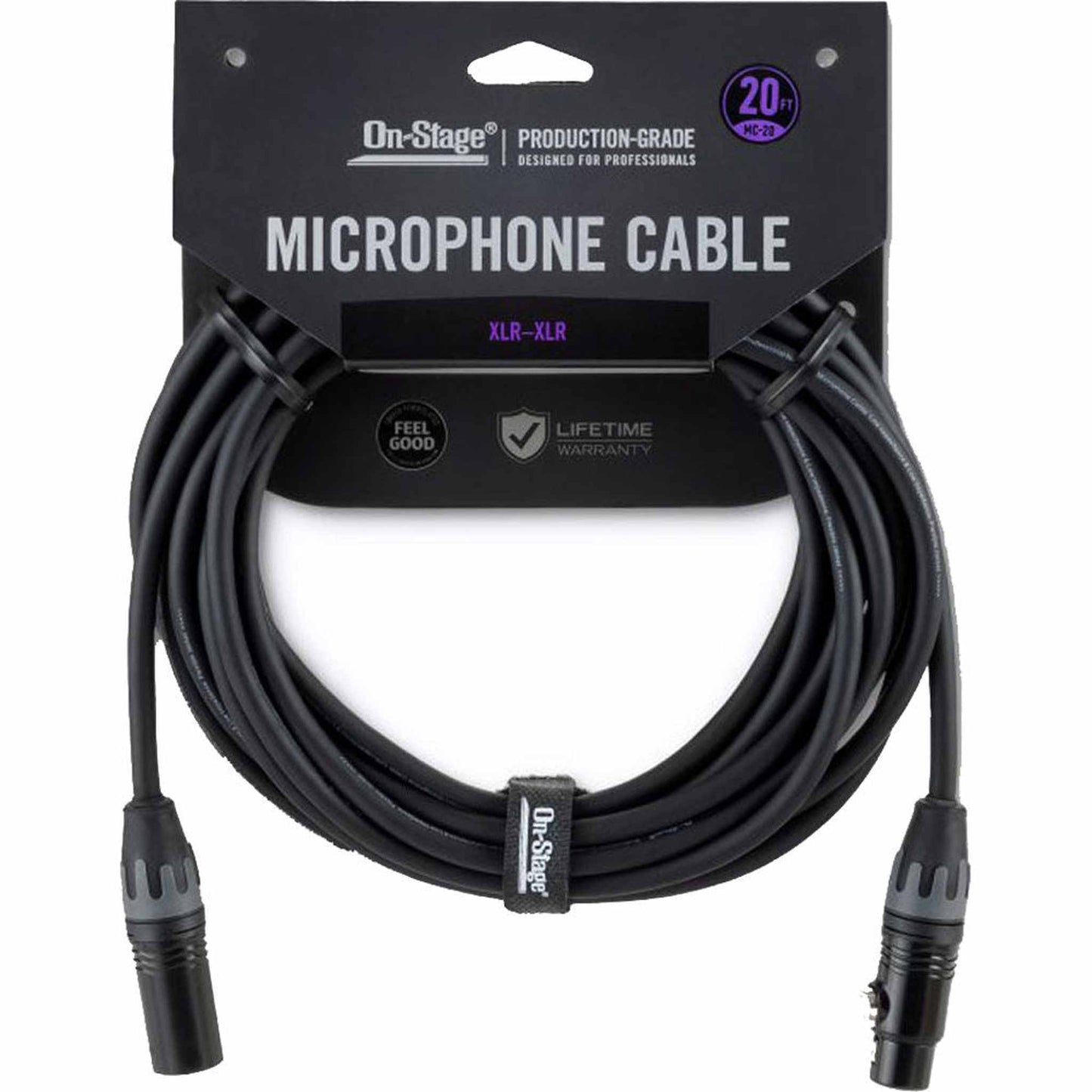 On Stage 20ft Production-Grade Microphone Cable - XLR Male - XLR Female