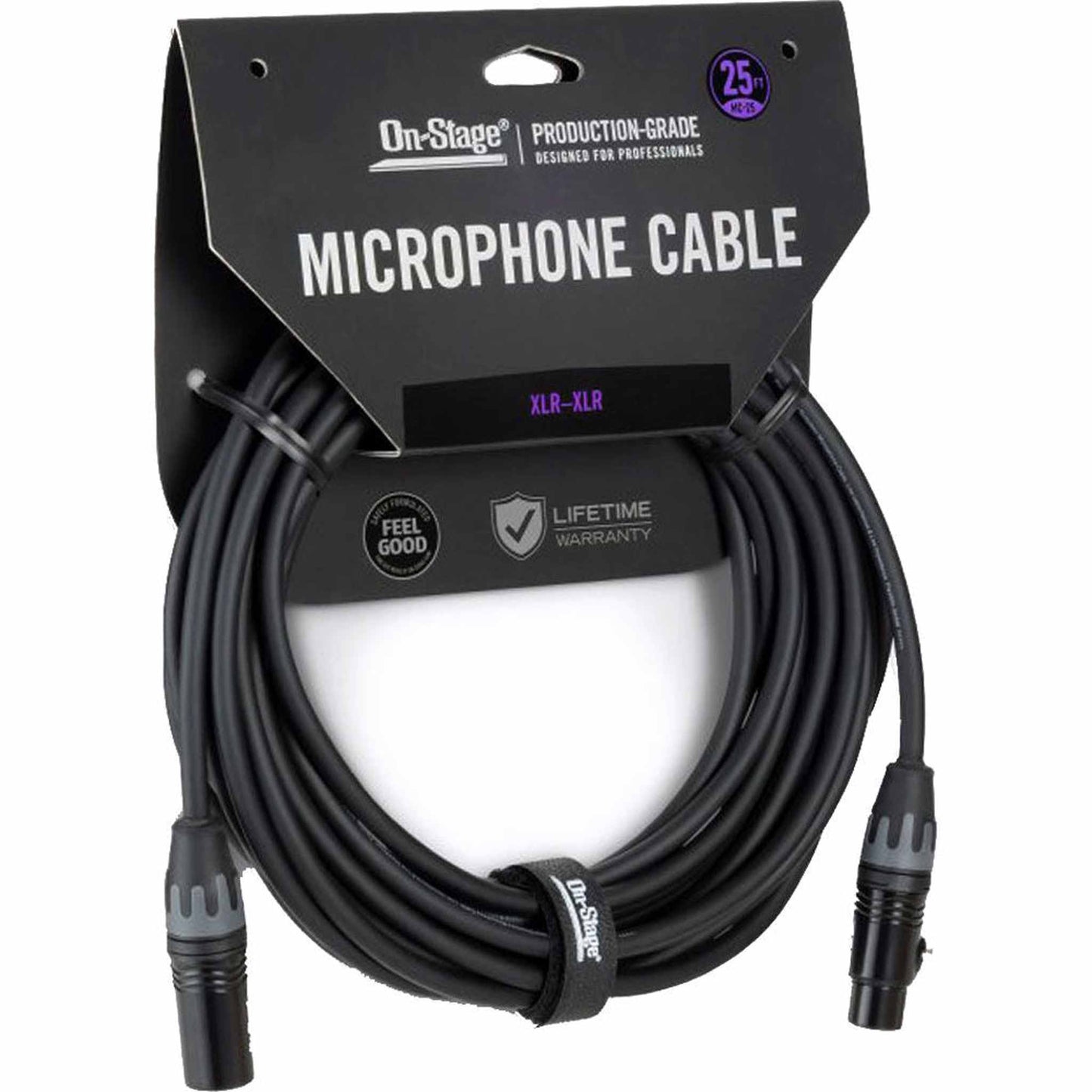 On Stage 25ft Production-Grade Microphone Cable (XLR Male - XLR Female)