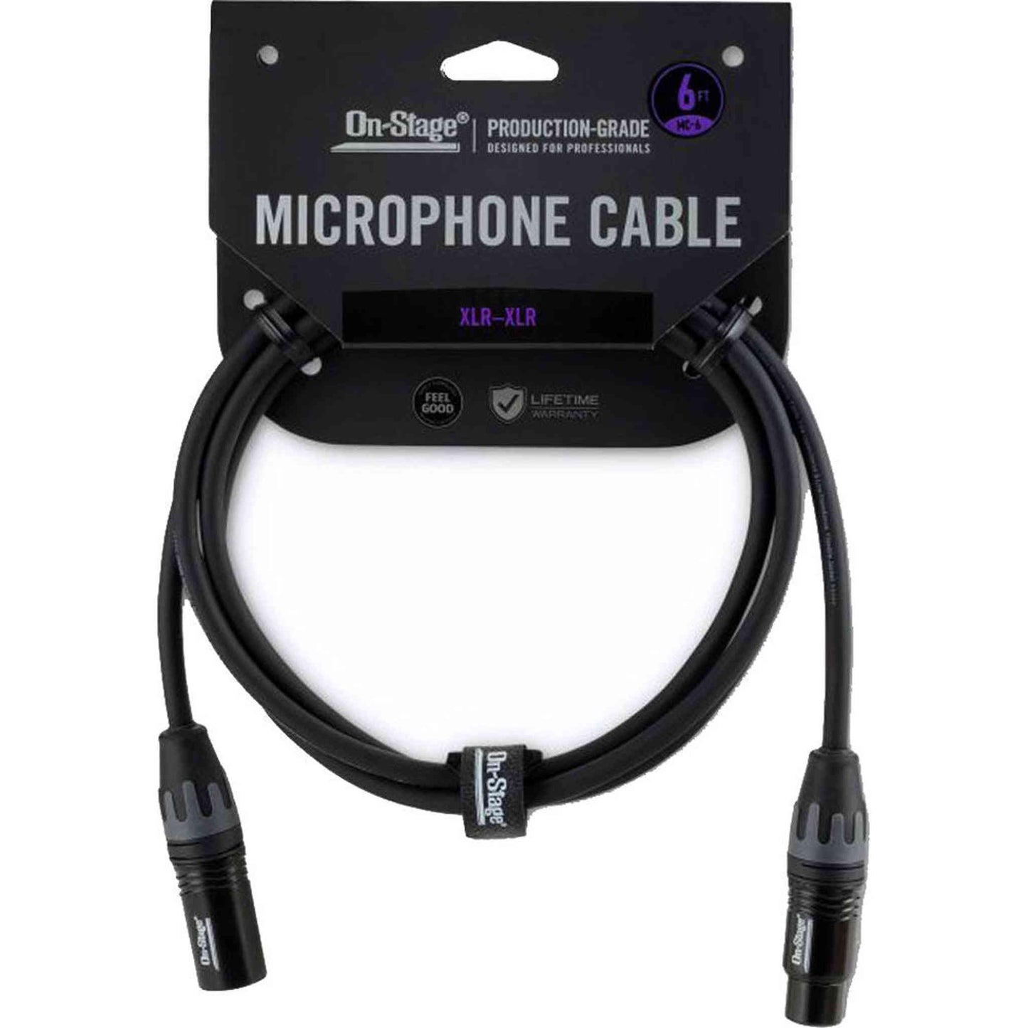 On Stage 6ft Production-Grade Microphone Cable (XLR Male - XLR Female)