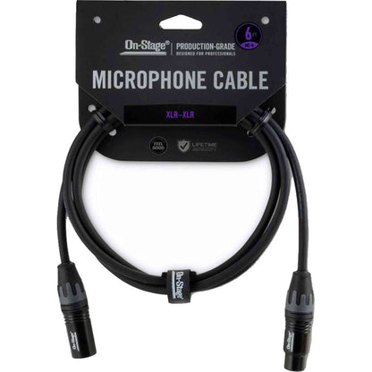 On Stage 6ft Production-Grade Microphone Cable (XLR Male - XLR Female)
