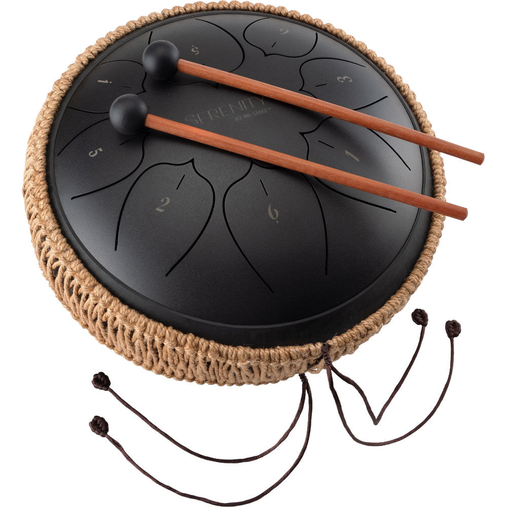 On Stage 10" Serenity Series 8-Note Steel Tongue Drum - Black