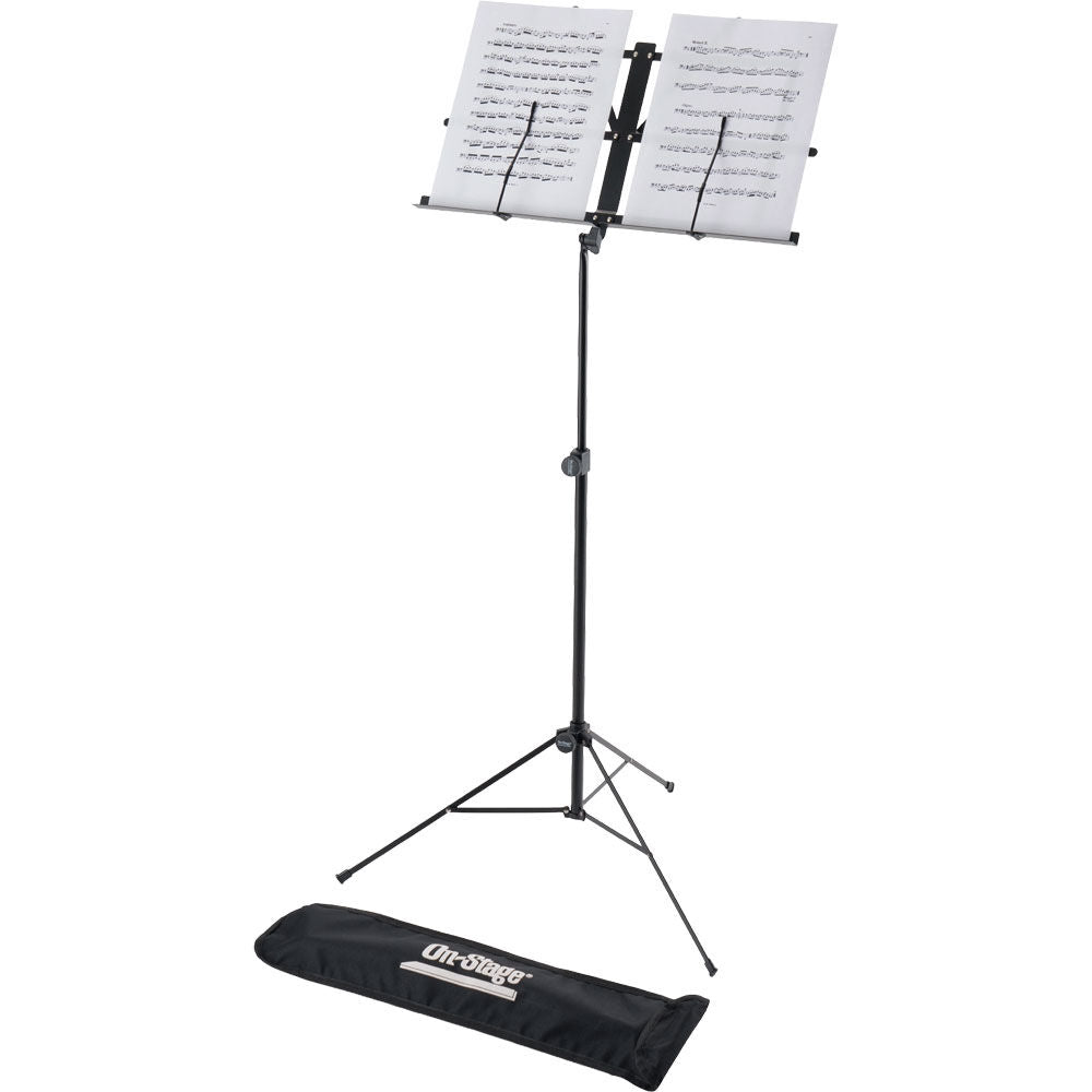 On Stage Sheet Music Stand with Adjustable Square Bookplate & Bag