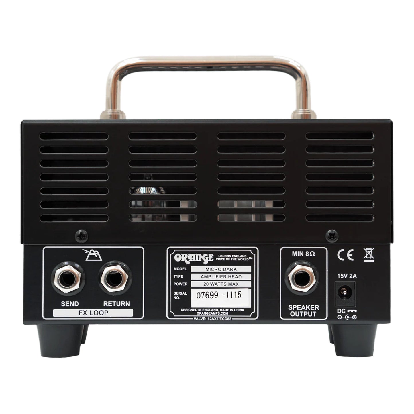 Orange MD Micro Dark Guitar Valve Head back