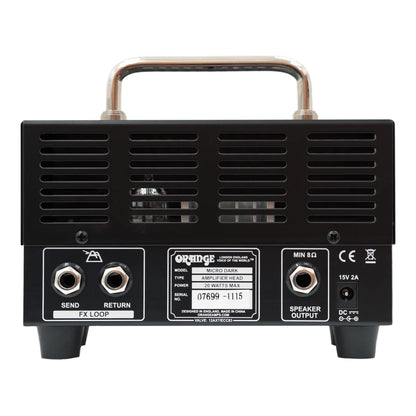 Orange MD Micro Dark Guitar Valve Head back