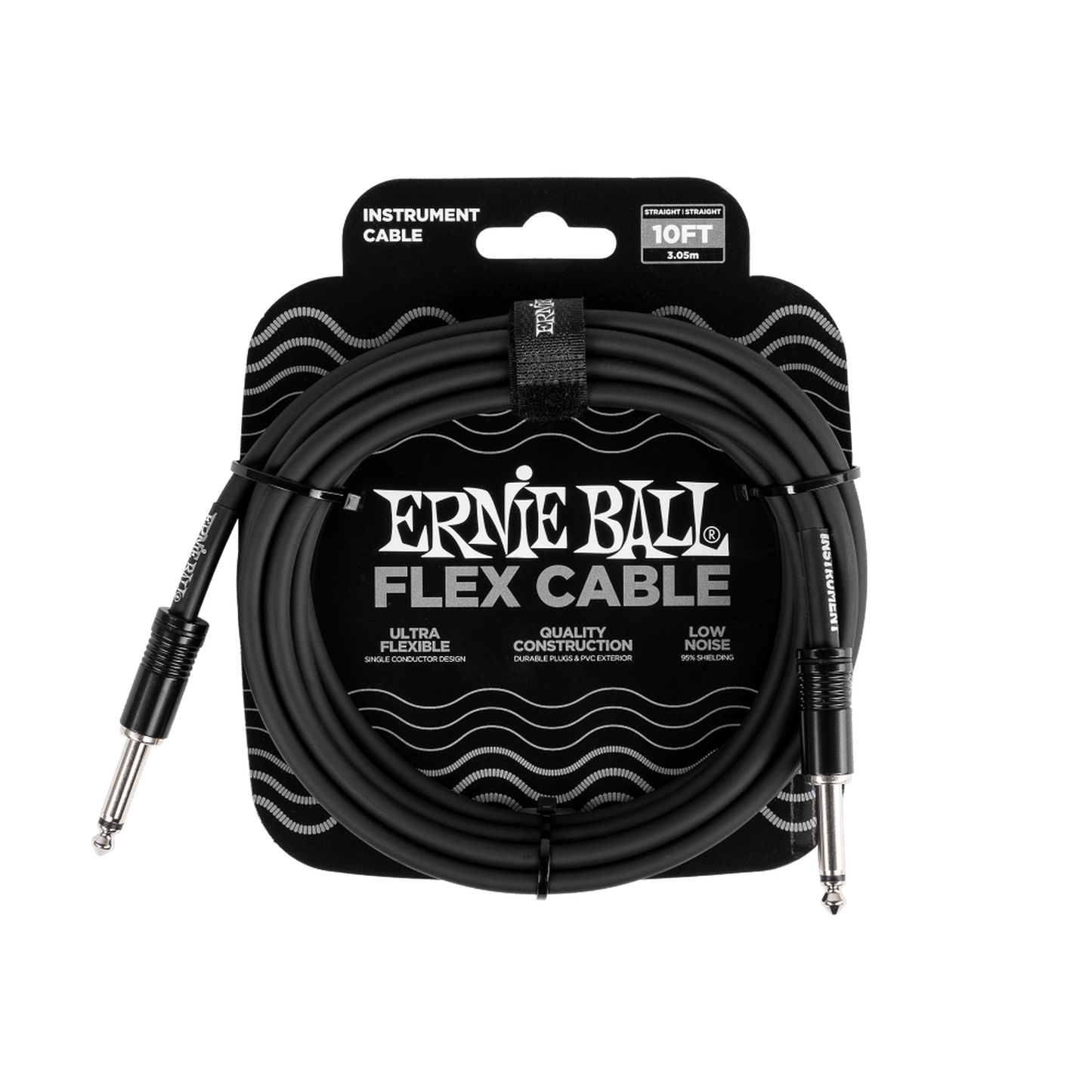 Ernie Ball 10ft Flex Instrument Cable - Black - Joondalup Music Centre