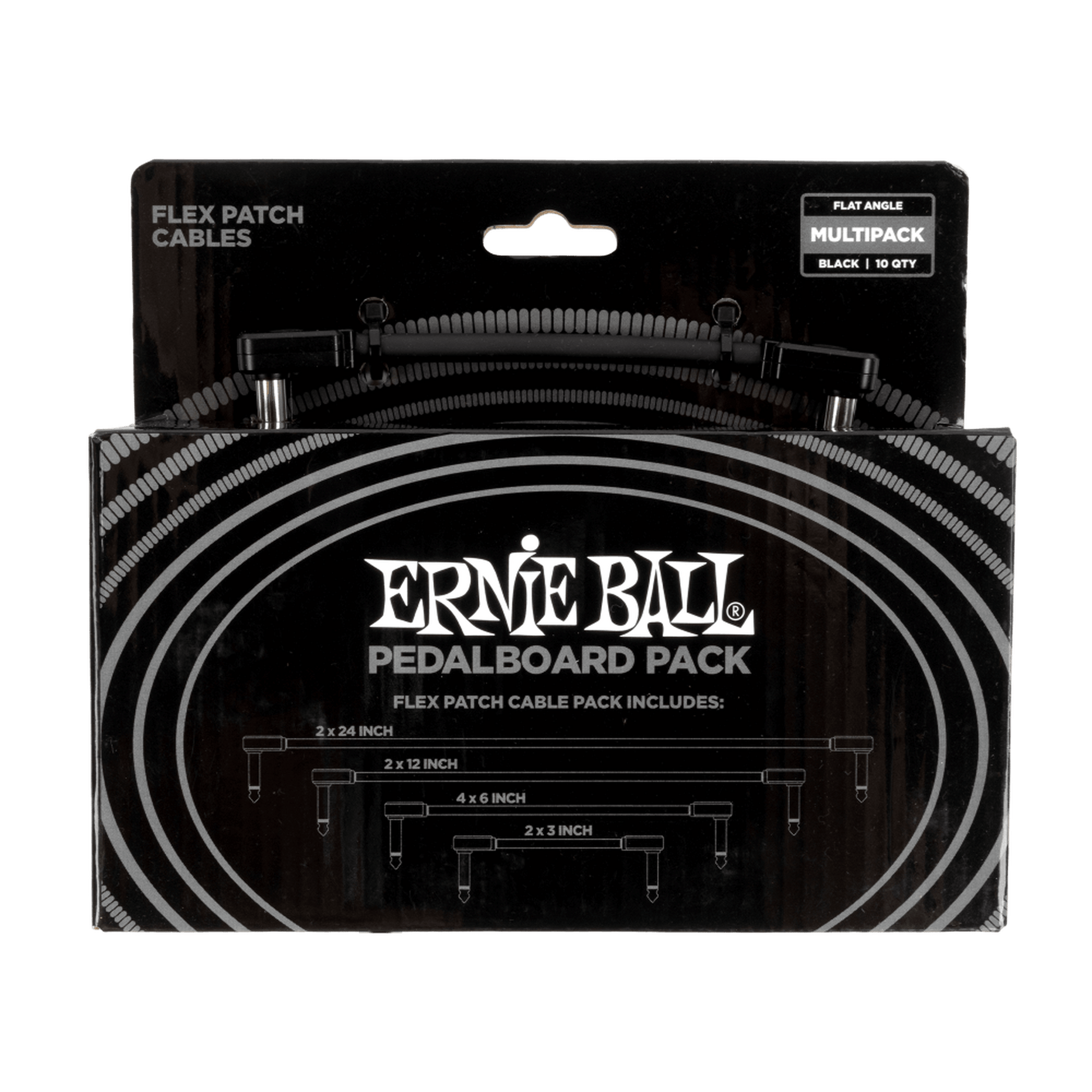 Ernie Ball Flex Patch Cables Pedalboard Multi-Pack - Black - CABLES & ADAPTORS - [shop-name]