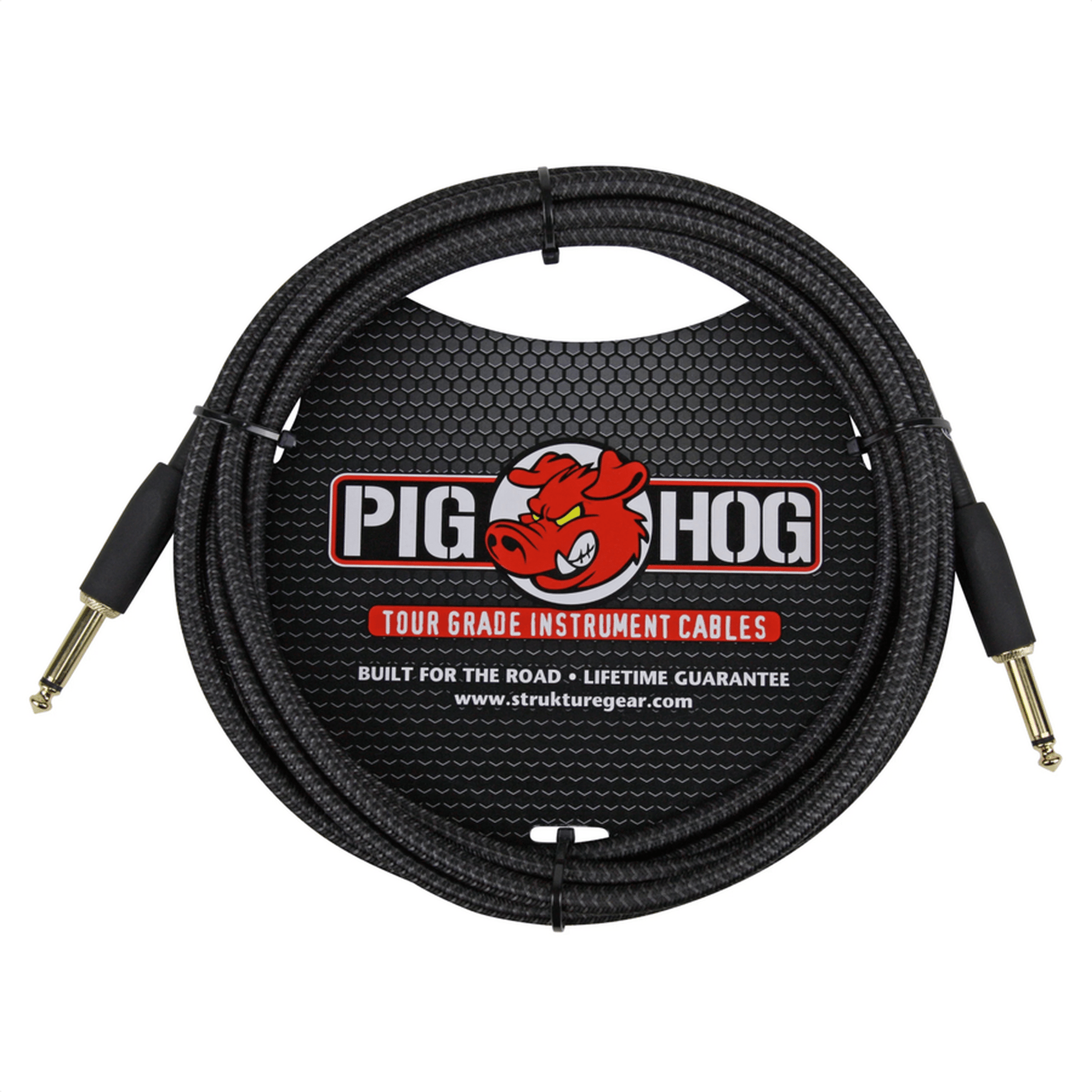 Pig Hog Black Woven 10ft Instrument Cable - Joondalup Music Centre