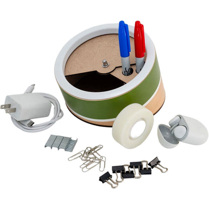 Dixon Drummers Storage in Natural/Satin Military Green Finish